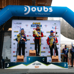 SAMSE N°7,PRÉMANON, FRANCE - FEBRUARY 28: LISA SIBERCHICOT of FRA, FANY BERTRAND of FRA and VIOLETTE BONY of FRA February 28, 2026 in PRÉMANON, France. (Photo by Rodriguez Alexis / @Aleiks_photo)