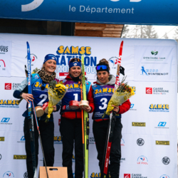 SAMSE N°7,PRÉMANON, FRANCE - FEBRUARY 28: LISA SIBERCHICOT of FRA, FANY BERTRAND of FRA and VIOLETTE BONY of FRA February 28, 2026 in PRÉMANON, France. (Photo by Rodriguez Alexis / @Aleiks_photo)