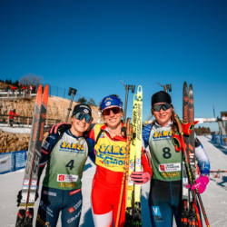 SAMSE N°7,PRÉMANON, FRANCE - MARCH 1: LOLA BUGEAUD of FRA, FANY BERTRAND of FRA, MAELA CORREIA of FRA March 1, 2026 in PRÉMANON, France. (Photo by Rodriguez Alexis / @Aleiks_photo)