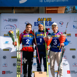 SAMSE N°7,PRÉMANON, FRANCE - MARCH 1: REMI BROUTIER of FRA, OSCAR LOMBARDOT of FRA, CYPRIEN MERMILLOD BLARDET of FRA March 1, 2026 in PRÉMANON, France. (Photo by Rodriguez Alexis / @Aleiks_photo)