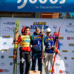 SAMSE N°7,PRÉMANON, FRANCE - MARCH 1: REMI BROUTIER of FRA, OSCAR LOMBARDOT of FRA, CYPRIEN MERMILLOD BLARDET of FRA March 1, 2026 in PRÉMANON, France. (Photo by Rodriguez Alexis / @Aleiks_photo)