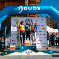 SAMSE N°7,PRÉMANON, FRANCE - MARCH 1: REMI BROUTIER of FRA, OSCAR LOMBARDOT of FRA, CYPRIEN MERMILLOD BLARDET of FRA March 1, 2026 in PRÉMANON, France. (Photo by Rodriguez Alexis / @Aleiks_photo)