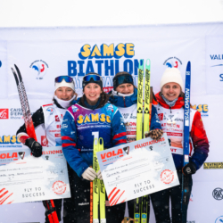 SAMSE N°8 FINALE,PEISEY, FRANCE - MARCH 14: CHLOE VERMEULEN of FRA, NOOR ERICKSON of FRA, PAULINE LAFOUX of FRA, GABRIELLE BOURGEOIS of FRA March 14, 2026 in PEISEY, France. (Photo by Rodriguez Alexis / @Aleiks_photo)