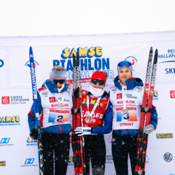 SAMSE N°8 FINALE,PEISEY, FRANCE - MARCH 14: NINON DUVILLARD of FRA, JULIETTE OLIVA of FRA, ADELE OUVRIER-BUFFET of FRA March 14, 2026 in PEISEY, France. (Photo by Rodriguez Alexis / @Aleiks_photo)