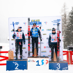 SAMSE N°8 FINALE,PEISEY, FRANCE - MARCH 14: LOLA BUGEAUD of FRA, ARMAND NAMOU CANDAU of FRA, LOUISE ROGUET of FRA March 14, 2026 in PEISEY, France. (Photo by Rodriguez Alexis / @Aleiks_photo)