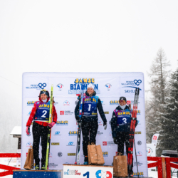 SAMSE N°8 FINALE,PEISEY, FRANCE - MARCH 14: FANY BERTRAND of FRA, LOUISE ROGUET of FRA, LISA SIBERCHICOT of FRA March 14, 2026 in PEISEY, France. (Photo by Rodriguez Alexis / @Aleiks_photo)