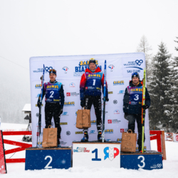 SAMSE N°8 FINALE,PEISEY, FRANCE - MARCH 14: CAMILLE GRATALOUP MANISSOLLE of FRA, ENZO BOUILLET of FRA, MARTIN BOTET of FRA March 14, 2026 in PEISEY, France. (Photo by Rodriguez Alexis / @Aleiks_photo)