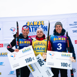 SAMSE N°8 FINALE,PEISEY, FRANCE - MARCH 15: MATHIEU GARCIA of FRA, REMI BROUTIER of FRA, EDGAR GENY of FRA March 15, 2026 in PEISEY, France. (Photo by Rodriguez Alexis / @Aleiks_photo)