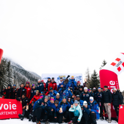 SAMSE N°8 FINALE,PEISEY, FRANCE - MARCH 15: PODIUM TEAMS SA, MB, DA March 15, 2026 in PEISEY, France. (Photo by Rodriguez Alexis / @Aleiks_photo)
