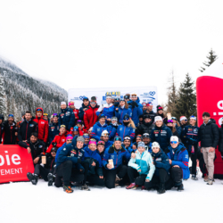 SAMSE N°8 FINALE,PEISEY, FRANCE - MARCH 15: PODIUM TEAMS SA, MB, DA March 15, 2026 in PEISEY, France. (Photo by Rodriguez Alexis / @Aleiks_photo)