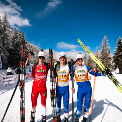 SAMSE N°8 FINALE,PEISEY, FRANCE - MARCH 15: MARTIN MINAZZI of FRA, YANN ROGUET of FRA, JULES LAFOUX of FRA March 15, 2026 in PEISEY, France. (Photo by Rodriguez Alexis / @Aleiks_photo)