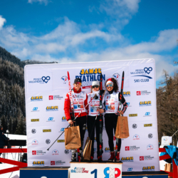 SAMSE N°8 FINALE,PEISEY, FRANCE - MARCH 15: ROSALIE ODILE of FRA, JULIETTE OLIVA of FRA, MATILDA DODOS of FRA March 15, 2026 in PEISEY, France. (Photo by Rodriguez Alexis / @Aleiks_photo)