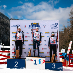 SAMSE N°8 FINALE,PEISEY, FRANCE - MARCH 15: LOUISE ROGUET of FRA, ARMAND NAMOU CANDAU of FRA, LOLA BUGEAUD of FRA March 15, 2026 in PEISEY, France. (Photo by Rodriguez Alexis / @Aleiks_photo)