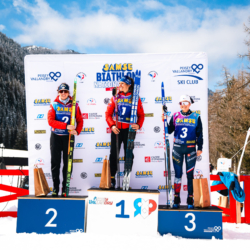 SAMSE N°8 FINALE,PEISEY, FRANCE - MARCH 15: FANY BERTRAND of FRA, LEONIE JEANNIER of FRA, ARMAND NAMOU CANDAU of FRA March 15, 2026 in PEISEY, France. (Photo by Rodriguez Alexis / @Aleiks_photo)