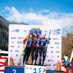 SAMSE N°8 FINALE,PEISEY, FRANCE - MARCH 15: FANY BERTRAND of FRA, LEONIE JEANNIER of FRA, ARMAND NAMOU CANDAU of FRA March 15, 2026 in PEISEY, France. (Photo by Rodriguez Alexis / @Aleiks_photo)