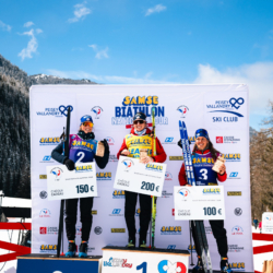 SAMSE N°8 FINALE,PEISEY, FRANCE - MARCH 15: LISA SIBERCHICOT of FRA, FANY BERTRAND of FRA, LEONIE JEANNIER of FRA March 15, 2026 in PEISEY, France. (Photo by Rodriguez Alexis / @Aleiks_photo)