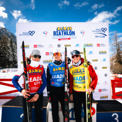 SAMSE N°8 FINALE,PEISEY, FRANCE - MARCH 15: JULIETTE OLIVA of FRA, LEONIE JEANNIER of FRA, FANY BERTRAND of FRA March 15, 2026 in PEISEY, France. (Photo by Rodriguez Alexis / @Aleiks_photo)