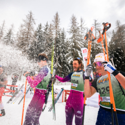 SAMSE N°8 FINALE,PEISEY, FRANCE - MARCH 15: MARTIN FERREIRA of FRA, ESTEBAN JAVAUX of FRA, ROMAIN MICHAUD-CLARET of FRA March 15, 2026 in PEISEY, France. (Photo by Rodriguez Alexis / @Aleiks_photo)