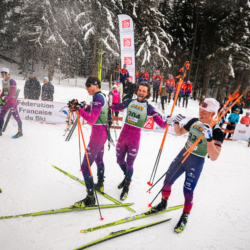 SAMSE N°8 FINALE,PEISEY, FRANCE - MARCH 15: MARTIN FERREIRA of FRA, ESTEBAN JAVAUX of FRA, ROMAIN MICHAUD-CLARET of FRA March 15, 2026 in PEISEY, France. (Photo by Rodriguez Alexis / @Aleiks_photo)