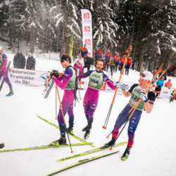 SAMSE N°8 FINALE,PEISEY, FRANCE - MARCH 15: MARTIN FERREIRA of FRA, ESTEBAN JAVAUX of FRA, ROMAIN MICHAUD-CLARET of FRA March 15, 2026 in PEISEY, France. (Photo by Rodriguez Alexis / @Aleiks_photo)