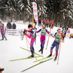 SAMSE N°8 FINALE,PEISEY, FRANCE - MARCH 15: MARTIN FERREIRA of FRA, ESTEBAN JAVAUX of FRA, ROMAIN MICHAUD-CLARET of FRA March 15, 2026 in PEISEY, France. (Photo by Rodriguez Alexis / @Aleiks_photo)