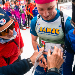 SAMSE N°8 FINALE,PEISEY, FRANCE - MARCH 15: EBBA (le chien) / LIONEL JOUANNAUD of FRA March 15, 2026 in PEISEY, France. (Photo by Rodriguez Alexis / @Aleiks_photo)