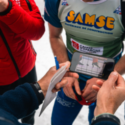 SAMSE N°8 FINALE,PEISEY, FRANCE - MARCH 15: EBBA (le chien) / LIONEL JOUANNAUD of FRA March 15, 2026 in PEISEY, France. (Photo by Rodriguez Alexis / @Aleiks_photo)