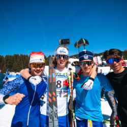 CHAMPIONNATS DE FRANCE DES CLUBS,LES SAISIES, FRANCE - APRIL 5: GUYETAND Hugo, DEUFFIC Charly, CHARRIER Jules, PERRIER Noa April 5, 2026 in LES SAISIES, France. (Photo by Rodriguez Alexis / @Aleiks_photo)