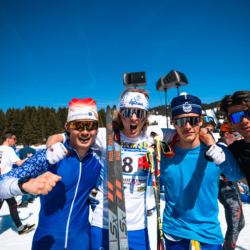 CHAMPIONNATS DE FRANCE DES CLUBS,LES SAISIES, FRANCE - APRIL 5: GUYETAND Hugo, DEUFFIC Charly, CHARRIER Jules, PERRIER Noa April 5, 2026 in LES SAISIES, France. (Photo by Rodriguez Alexis / @Aleiks_photo)