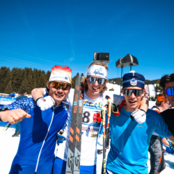 CHAMPIONNATS DE FRANCE DES CLUBS,LES SAISIES, FRANCE - APRIL 5: GUYETAND Hugo, DEUFFIC Charly, CHARRIER Jules, PERRIER Noa April 5, 2026 in LES SAISIES, France. (Photo by Rodriguez Alexis / @Aleiks_photo)