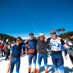 CHAMPIONNATS DE FRANCE DES CLUBS,LES SAISIES, FRANCE - APRIL 5: POUTOT Mathis, ROCHEGUDE-RIBOT Noe, FAVIER Till, DURDAN Robin April 5, 2026 in LES SAISIES, France. (Photo by Rodriguez Alexis / @Aleiks_photo)