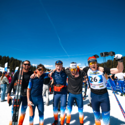 CHAMPIONNATS DE FRANCE DES CLUBS,LES SAISIES, FRANCE - APRIL 5: POUTOT Mathis, ROCHEGUDE-RIBOT Noe, FAVIER Till, DURDAN Robin April 5, 2026 in LES SAISIES, France. (Photo by Rodriguez Alexis / @Aleiks_photo)