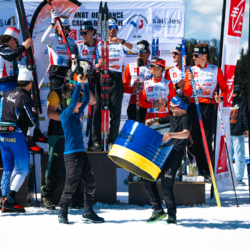 CHAMPIONNATS DE FRANCE DES CLUBS,LES SAISIES, FRANCE - APRIL 5: PODIUM TEAM April 5, 2026 in LES SAISIES, France. (Photo by Rodriguez Alexis / @Aleiks_photo)